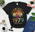 Винтажная классическая женская футболка, коллекция 1979 года, забавная ретро-футболка 43nd, подарок на день рождения, рубашка для внучек и дочери