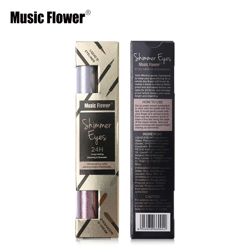 Музыкальный цветок фирменные жидкие тени для век + подводка глаз набор макияжа
