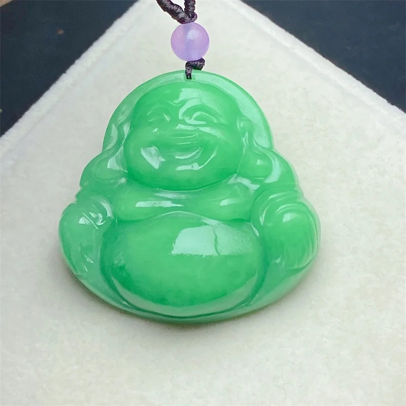 

Hot Selling Natural Hand-carve Jade Ice Maitreya Buddha Necklace Pendant Fashion Jewelry Accessories Men Women Luck Gifts1