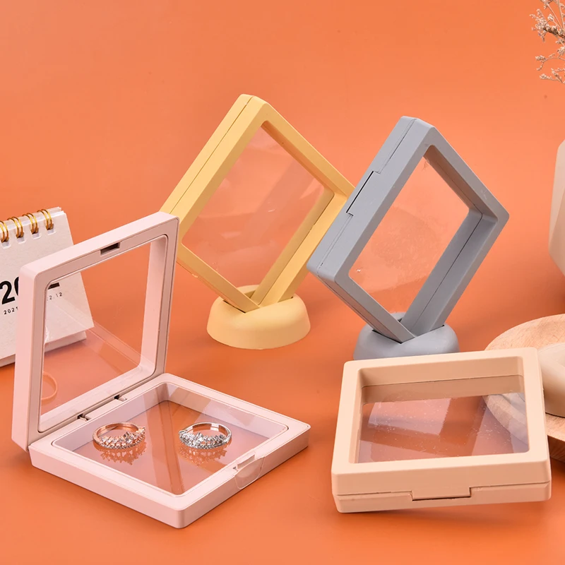 

Brooch Coin Gems Jewelry Storage Box Dustproof Suspended Floating Ring Earrings Storage Transparent Display Rack