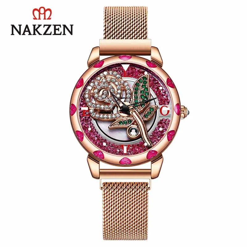 Enlarge NAKZEN Quartz Women Watches Fashion Luxury Ladies Wristwatch Stainless Steel Montre Femme Life Waterproof Clock Relogio Feminino