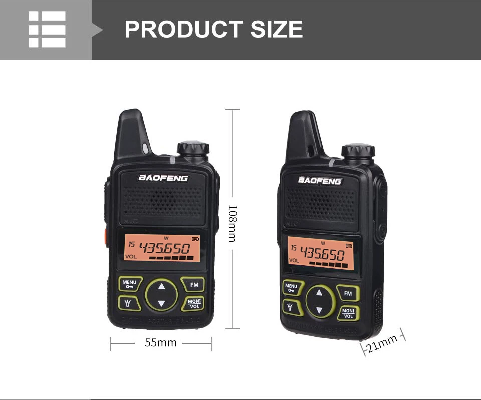1 шт. мини Baofeng Walkie Talkie 10 км BF-T1 UHF 400-470MHz lcd Портативное двухстороннее радио детская игрушка беспроводной домофон FM Ham радио