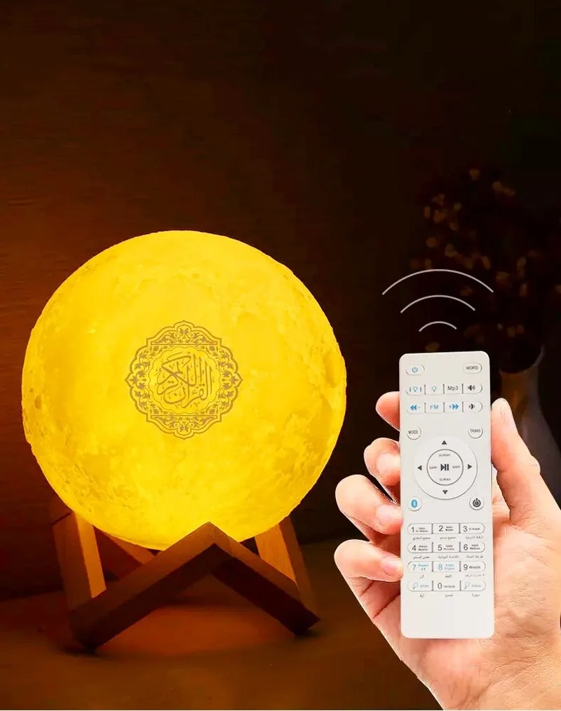 Новинка 2020 года лампа Корана Луна с 3D принтом Беспроводная Bluetooth Колонка