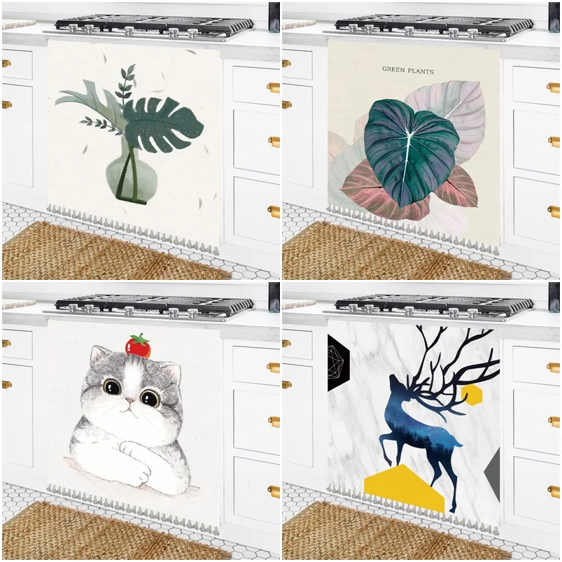 Короткие Занавески для кухни в скандинавском стиле пылезащитный чехол шкафа