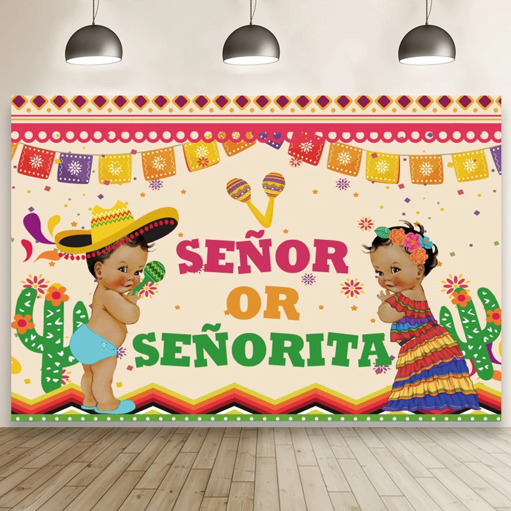 

Мексиканский сенсор или сенорита Новорожденный ребенок фон мальчик или девочка пола раскрываемый тематический Декор для вечеринки фон сем...