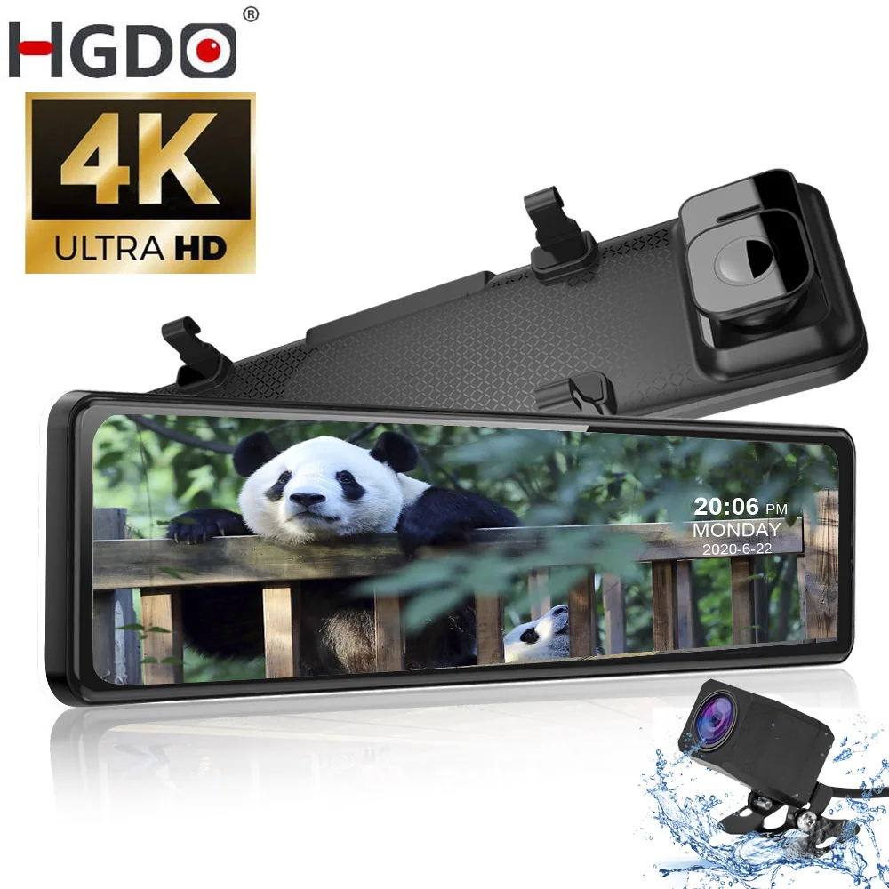 2020HGDO 4K Автомобильный видеорегистратор 12 ''Sony IMX415 зеркало заднего вида 1080P