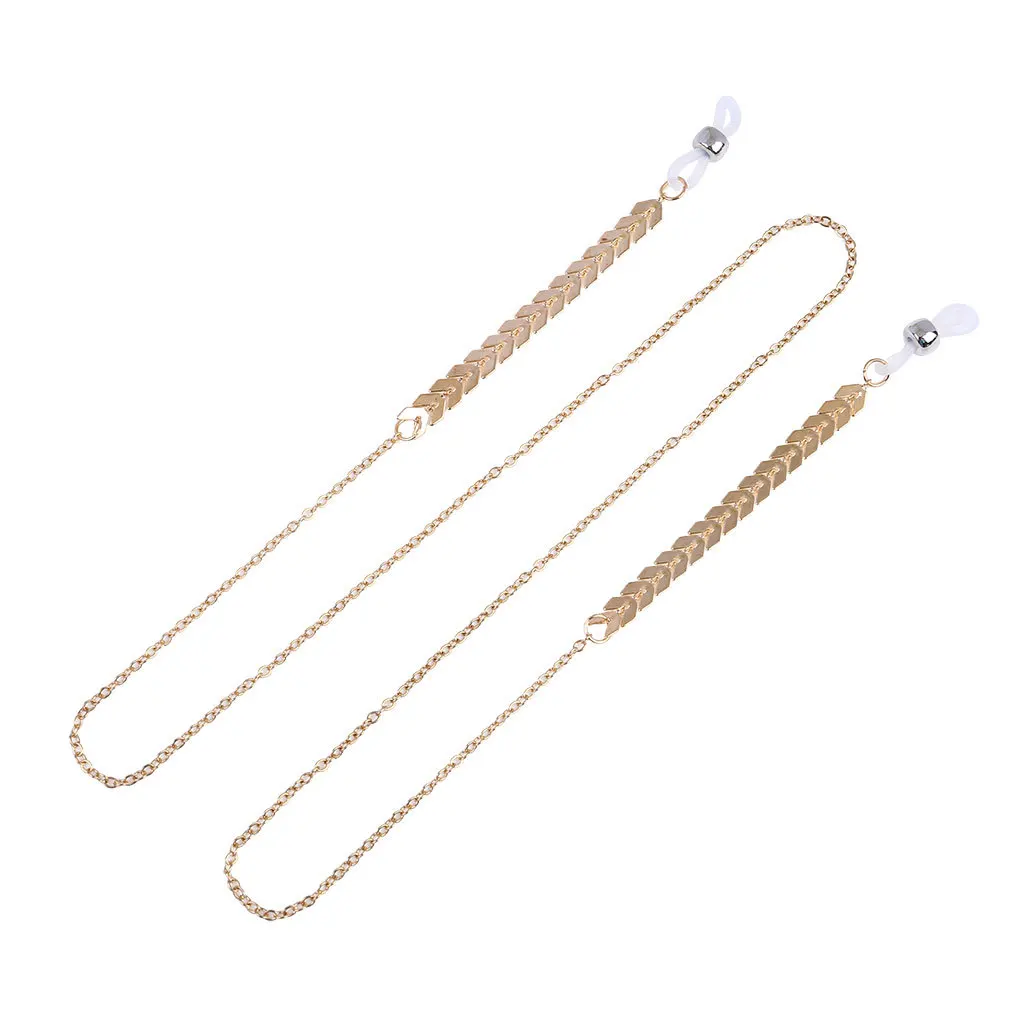 2020 простой шикарный Панк Металлический Женский цепочка в форме листа для очков