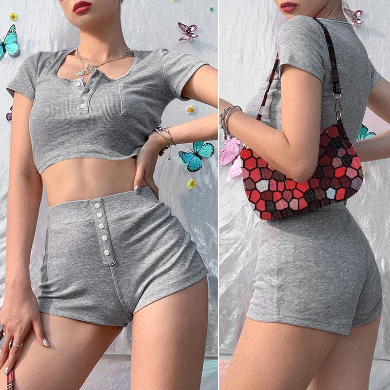 Приталенный мягкий минималистичный комплект из 2 предметов женский летний