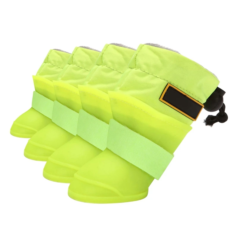 4 шт./компл. зимняя уличная силиконовая обувь для домашних собак теплые флисовые