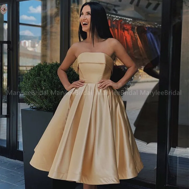 Женское Атласное Платье До Колена ТРАПЕЦИЕВИДНОЕ розовое платье цвета