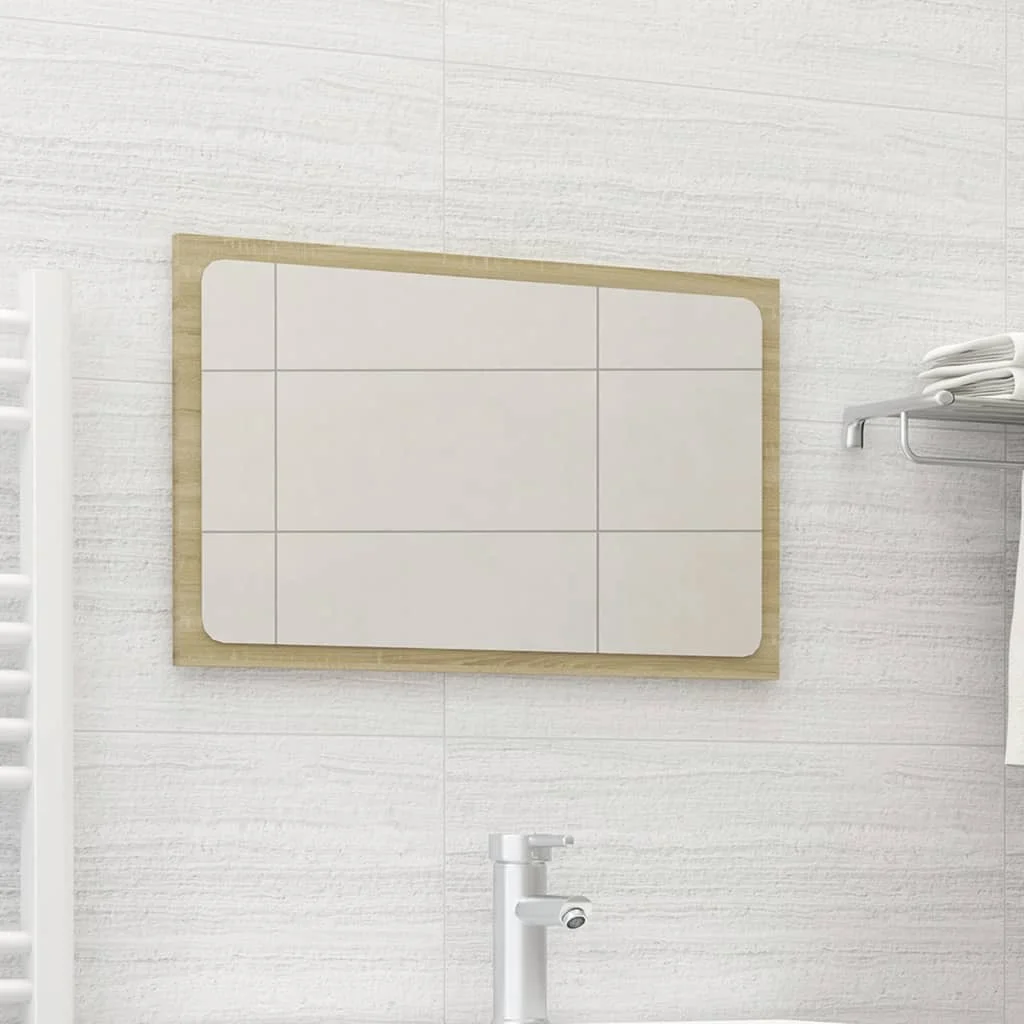 

Bathroom Mirror Sonoma Oak 23.6"x0.6"x14.6" Chipboard