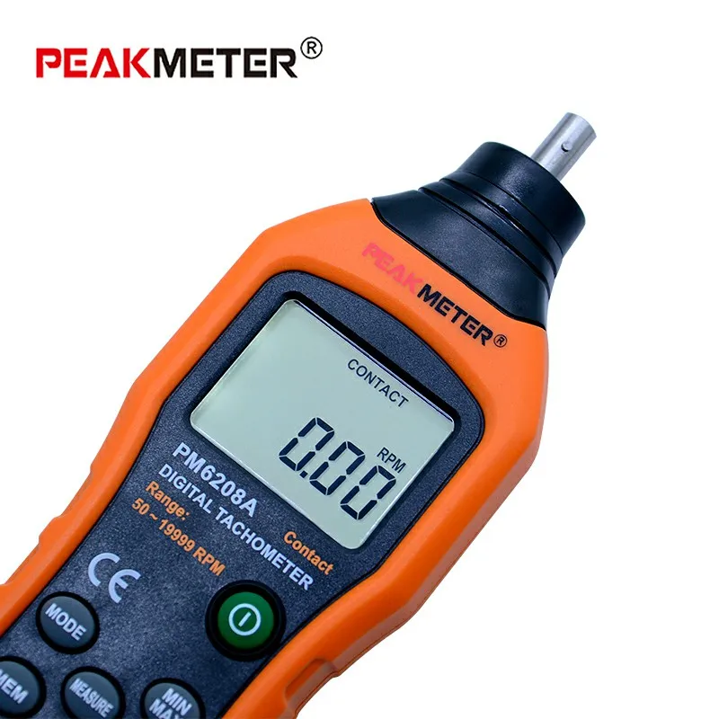 PEAKMETER PM6208A цифровой тахометр ручной Связаться двигателя Цифровой широкий