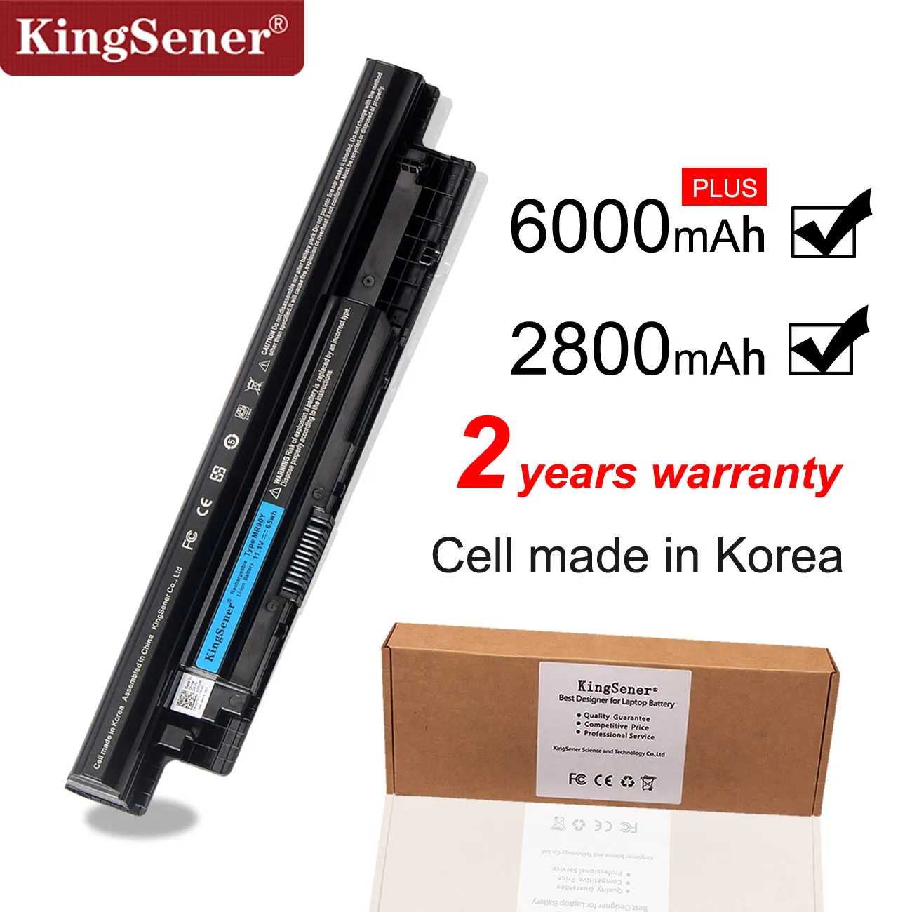 KingSener-batería de células coreanas MR90Y para DELL Inspiron 6000, 3421, 3721, 5421, 5521, 5721, 3521, 3437, 3537, 5437, 5537,