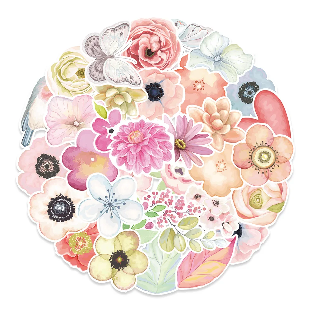 

10 / 30 / 50pcs New Plant Flower Graffiti Sticker Waterproof Sticker Wholesale