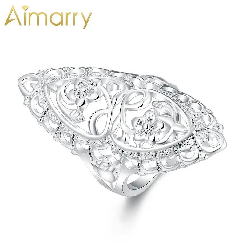 Aimarry 925 стерлингового серебра ювелирные изделия в виде цветка Форма кольцо для