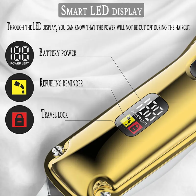 Профессиональный беспроводной триммер для волос IPX7 8 Вт Мощный Набор стрижки