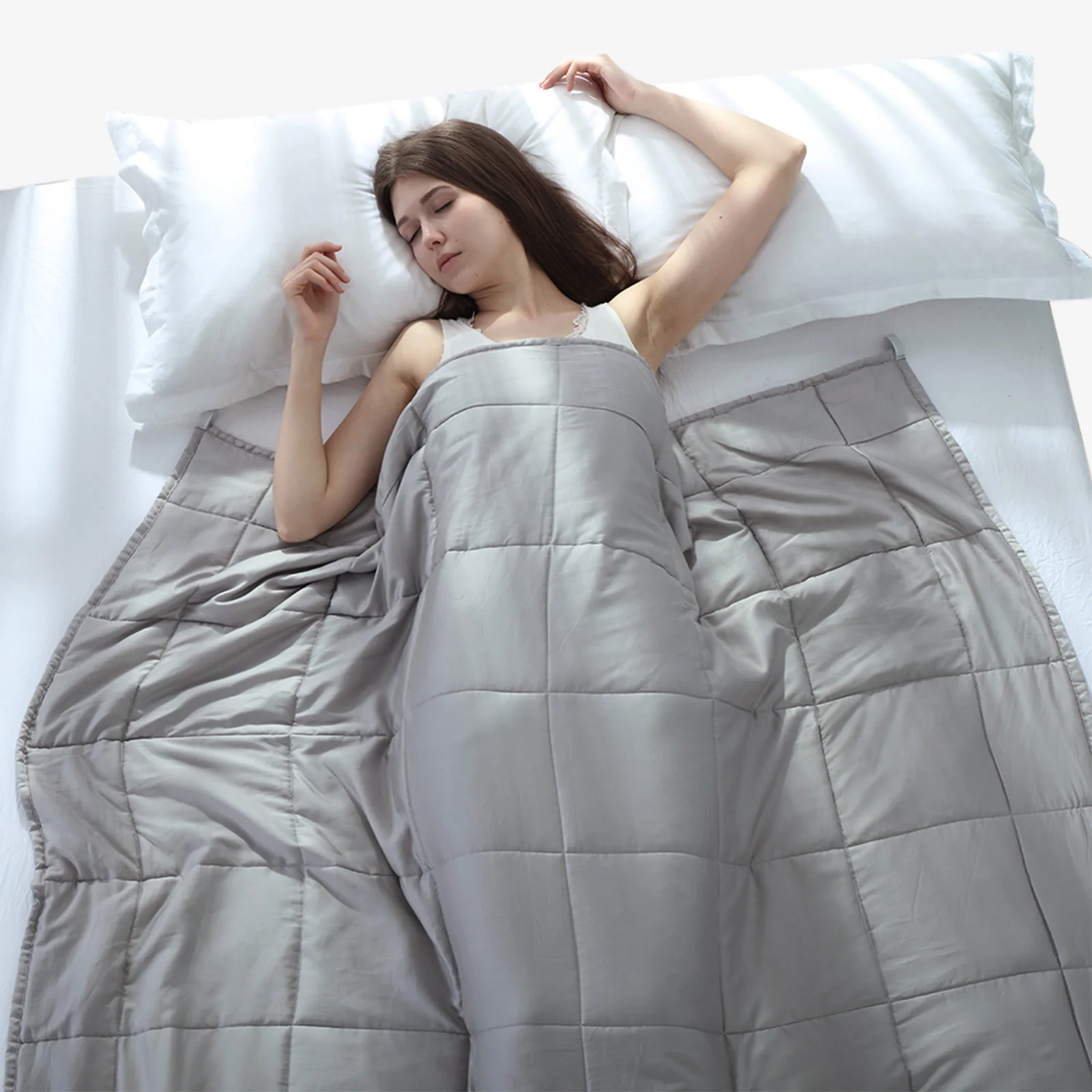 

153*203 см 9 кг утяжеленное одеяло премиум-класса со стеклянными бусинами облегчение беспокойства способствует глубокому сну хлопковое тяжелы...