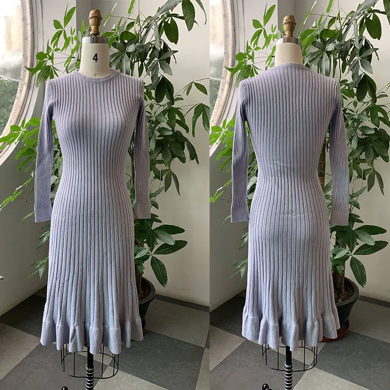 Женское трикотажное платье-русалка Элегантное Длинное эластичное платье с