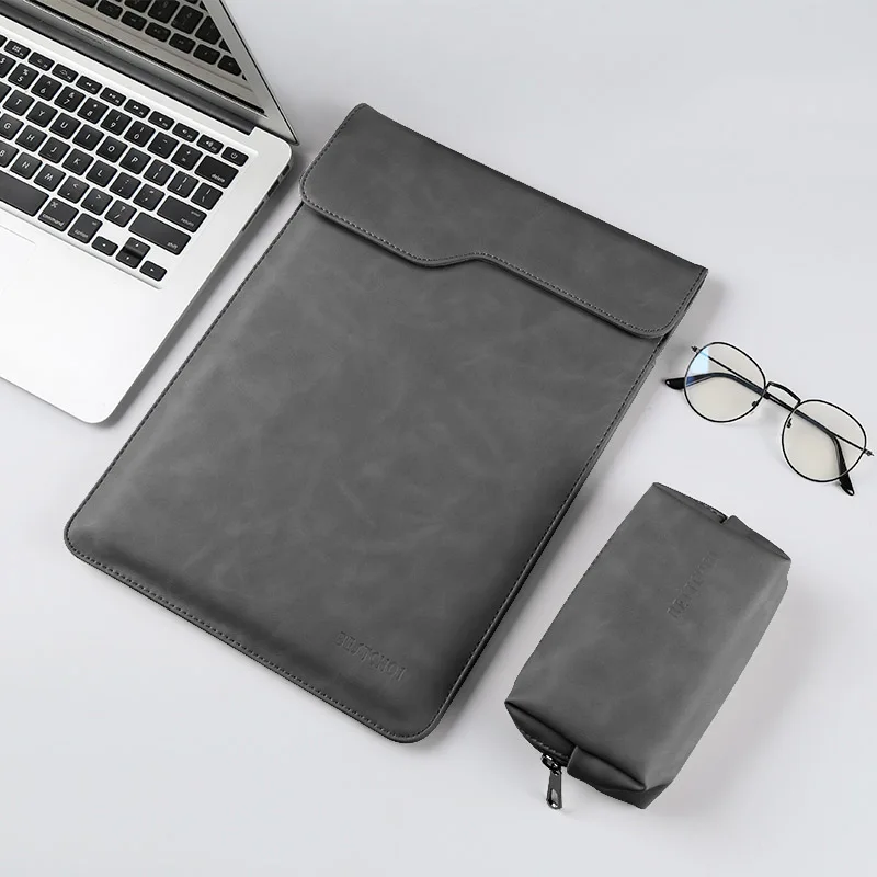 Dark Gray V Set Водонепроницаемый Pu ноутбук рукав для Macbook Air Pro 13 рукав сумка для ноутбука 12 13,3 14 дюймов Сумка для ноутбука для Surface Pro 4 5 6 Чехол - Цвет: Dark Gray V Set