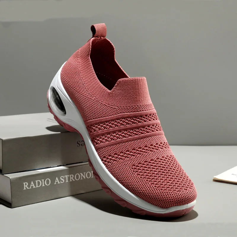 2022 New Stretch Fabric Breathable Platform Sneakers for Women Zapatos De Mujer Flat Platform Shoes Fashion Casual Shoes Woman