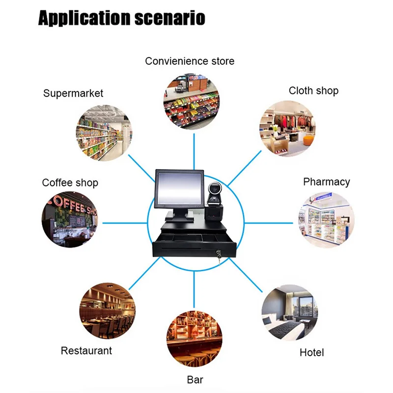 80 мм Термопринтер для чеков pos система с одним экраном кассовый аппарат все в