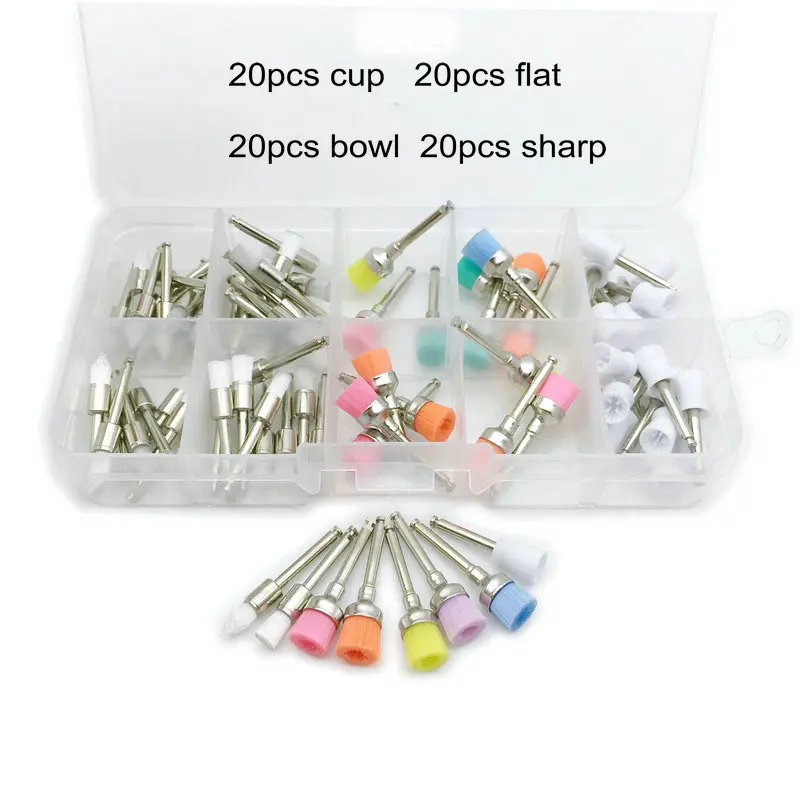 80 шт./компл. зубная Полировочная щетка полировщик фотоинструмент набор профи