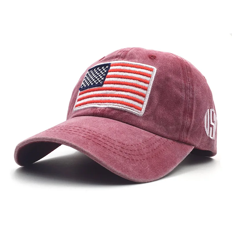 

Letters Retro Washed Denim Baseball Cap For Men Women American Flag Cotton Hat Couple Snapback Duck Tongue Caps Golf Casquette