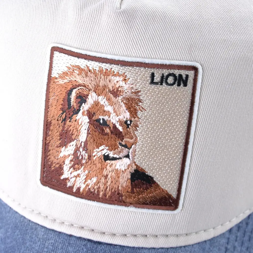 Бейсболка с вышивкой животных для мужчин и женщин Модная хлопковая кепка папы из