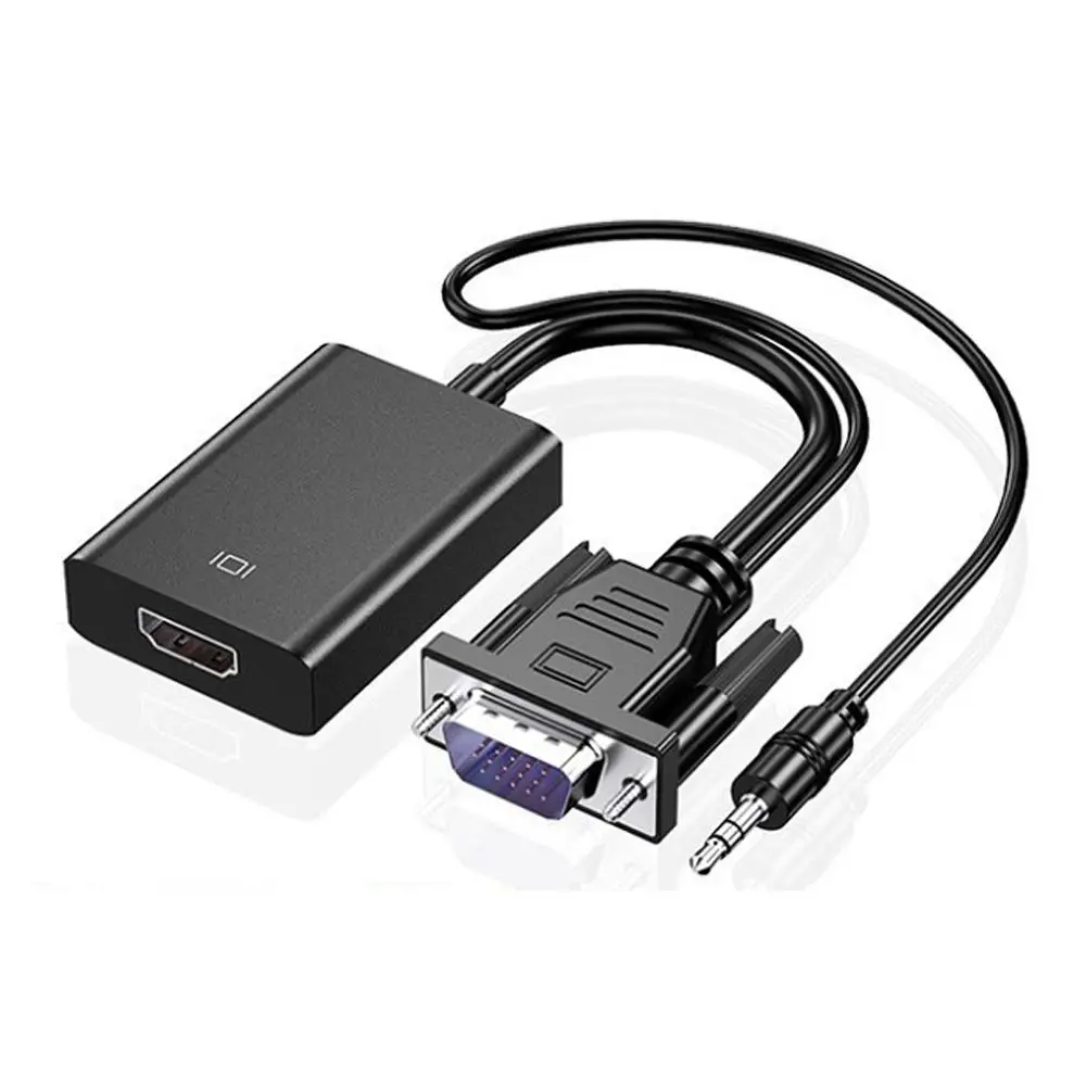 

Full HD 1080P VGA to HDMI-compatible Converter Adapter Cable With Audio Output VGA HD Adapter for PC laptop to HDTV Projector