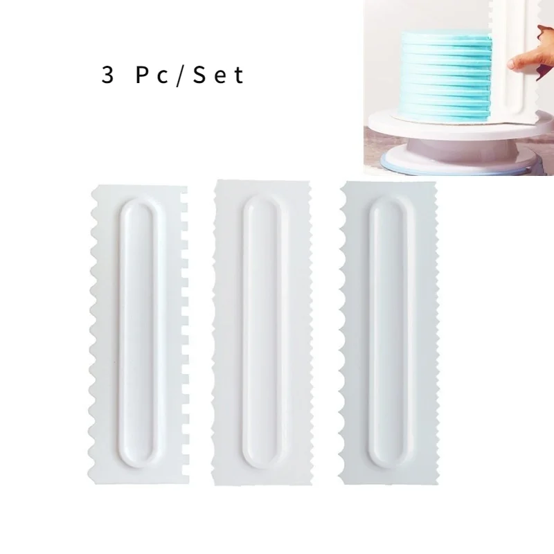 

3Pc/set DIY Irregular Tooth Edge Scraper Cream Scraper Cake Decoration Scraper Fondant Cake Slicer Pastry Cream Spatula Tool