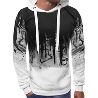 mens fashion street fashion pullover sweater splash ink print pullover top hooded sweatshirt cycling sweatshirthoodie
