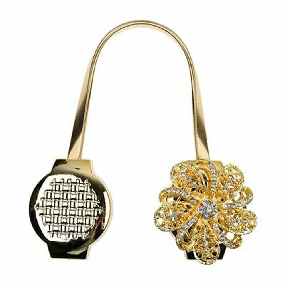 Магнитные хрустальные цветочные бриллиантовые Пружинные зажимы для штор с