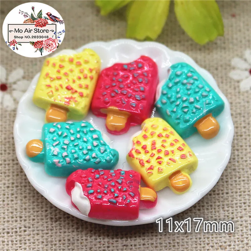 

10PCS ice-cream stick dessert Resin Flat back Cabochon Miniature food Art Supply Decoration Charm Craft