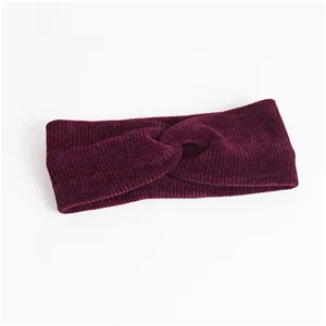 Wine Free shipping knitting women hairbands girl's headbands lady's headwear hair accessories Wide yoga headwrap - Цвет: Wine