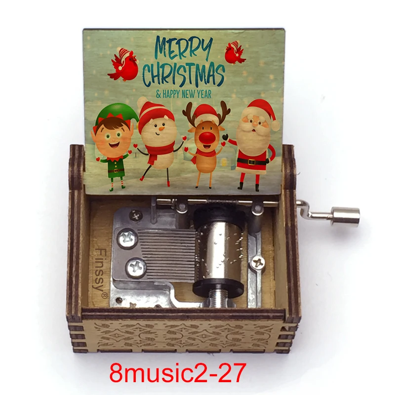 Рождественская музыкальная тема деревянная шкатулка музыкальные