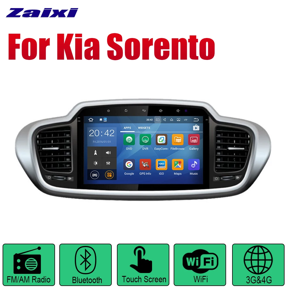 Автомагнитола ZaiXi Android 2 Din для Kia Sorento 2015 ~ 2019 автомобильный мультимедийный плеер GPS