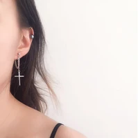 japan and south korea harajuku cool e girl girl cross chain pendant earrings for women men bff street hip hop jewelry