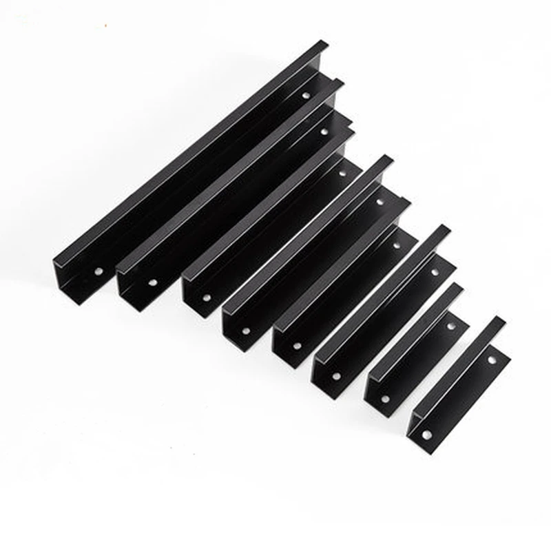 Современные черные ручки со скрытыми краями ручка для двери шкафа из