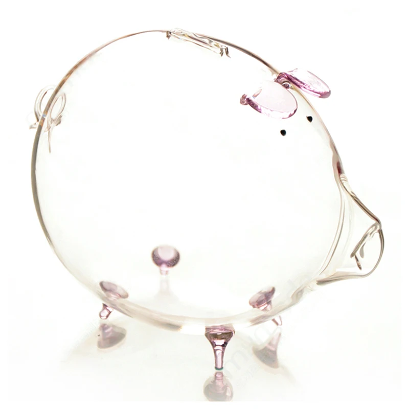Поросенок копилка монетная Копилка милый прозрачный стеклянный сувенир подарок