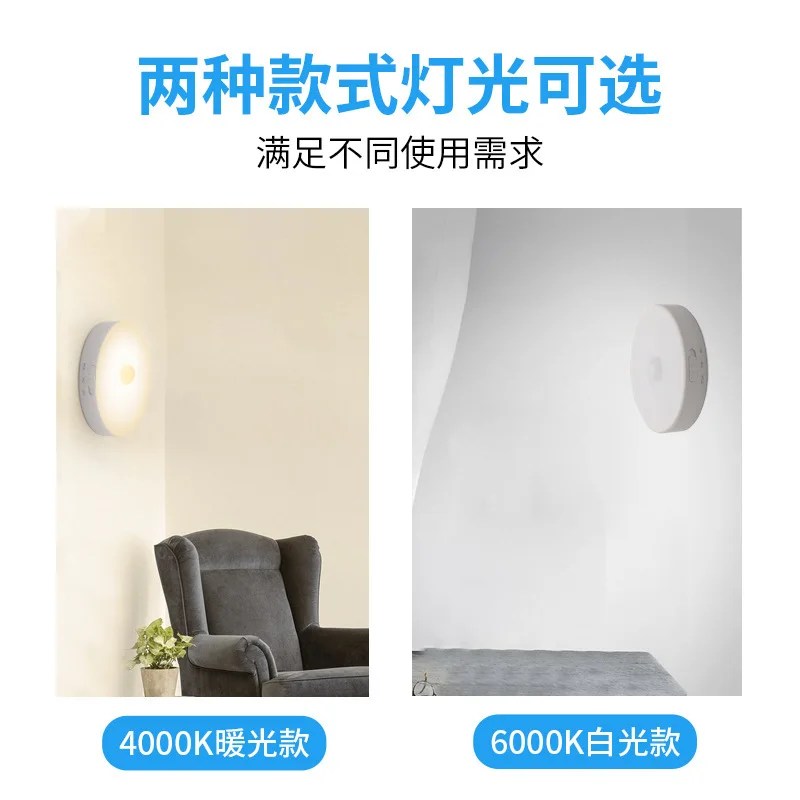 

2021 creative smart home cabinet automatic induction lamp USB charging bedside night light body induction led small night light