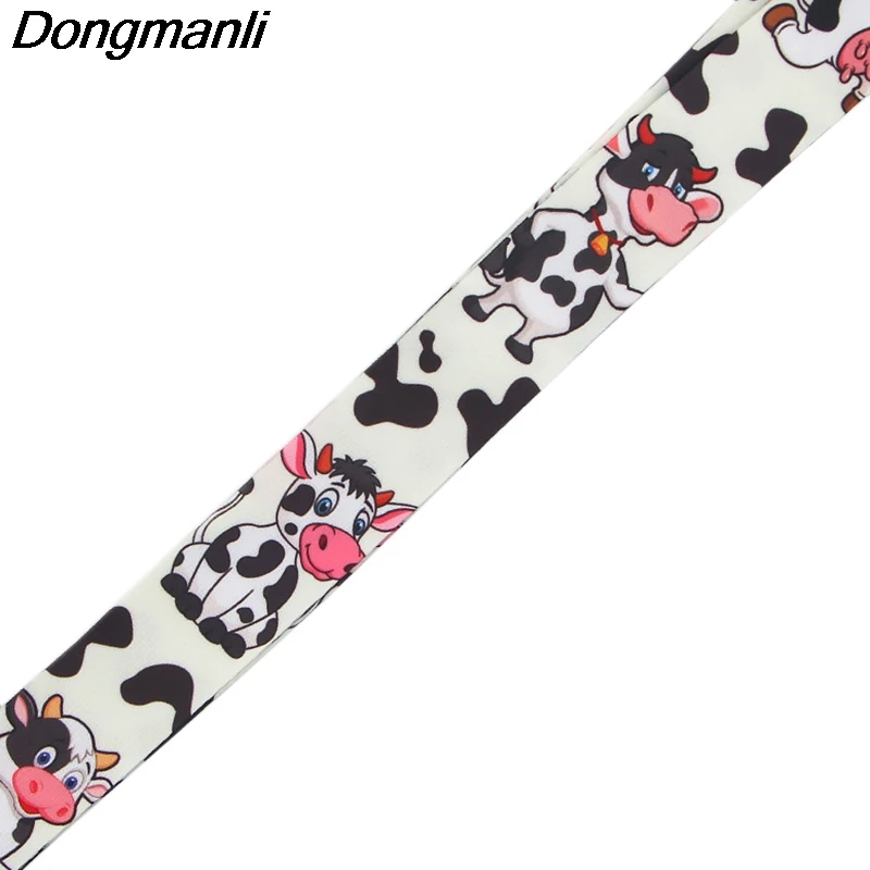 

O453 Wholesale 20pcs/lot Cute Cow Neck Strap Lanyards ID Badge Card Rope Chain Necklace Phone Gym Strap Webbing Necklace Gift