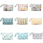 25 стили для детских подгузников, сумка-Органайзер для повторного использования Водонепроницаемый мокрый сухой уборки с модными принтами для подгузников, дорожная сумка на молнии Мумия сумка для хранения Карманный подарок
