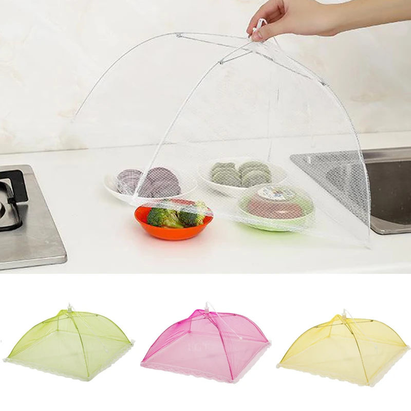 

Cake Umbrella Set Of Protective Food Covers Mesh BBQ Folding Mesh square