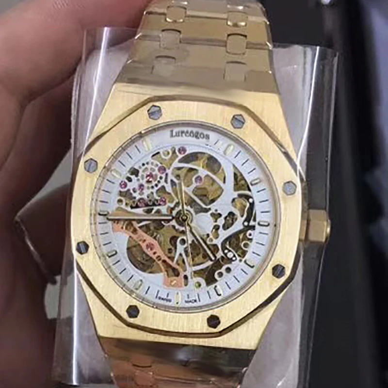 2020 Элитный бренд автоматические механические часы из белого золота с Для мужчин