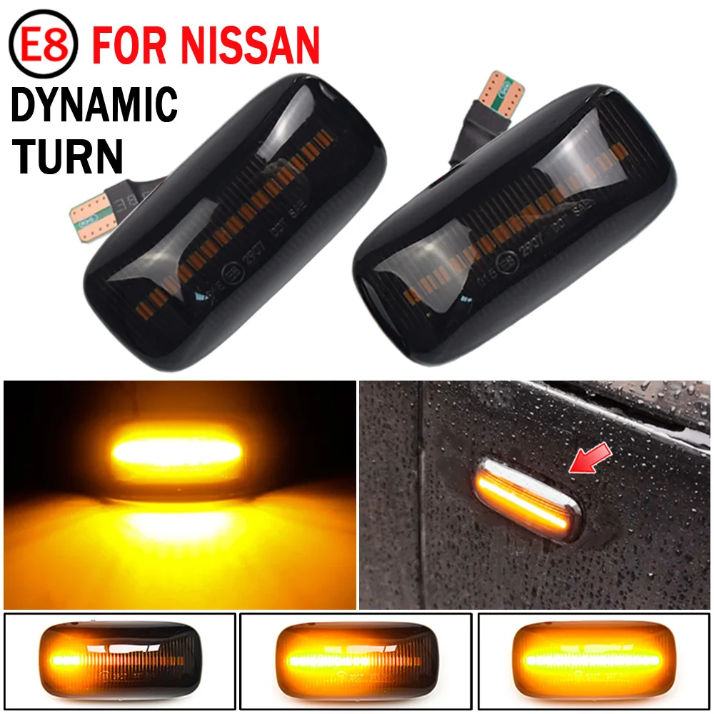 

LED Dynamic Car Blinker Side Marker Turn Signal Light Lamp Accessories For Nissan Maxima Almera Pulsar N15 Cefiro A32 1995-2000