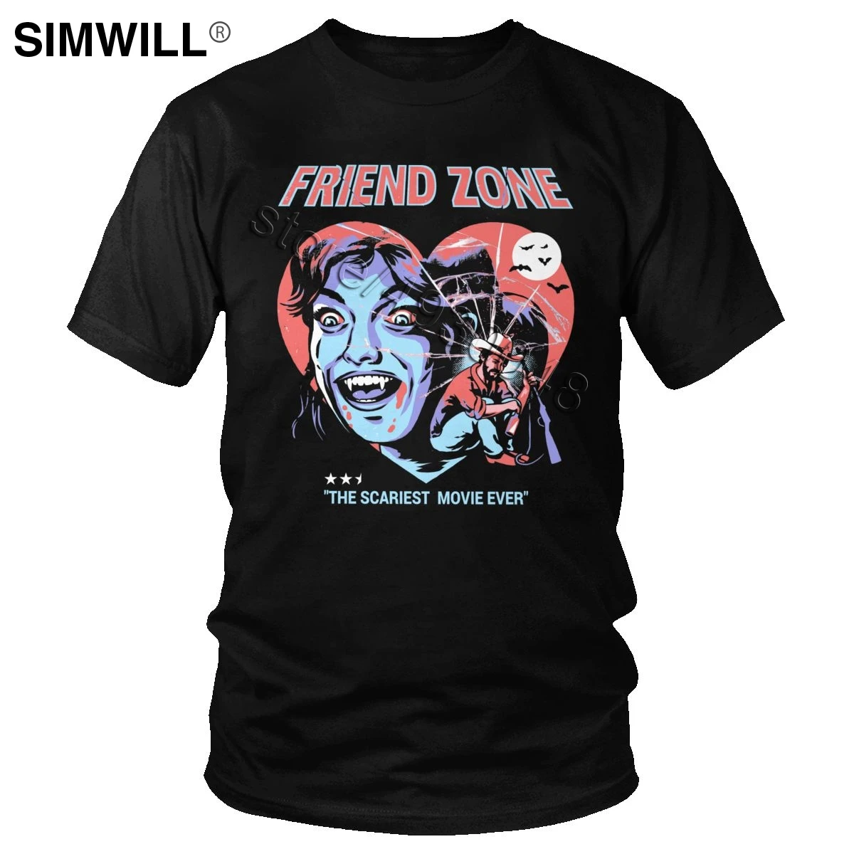 

Novelty Friend Zone T Shirt Men's Leisure Cotton T-shirt Round Neck Short Sleeved Horror Movie Tee Streetwear Graphic Print Tops