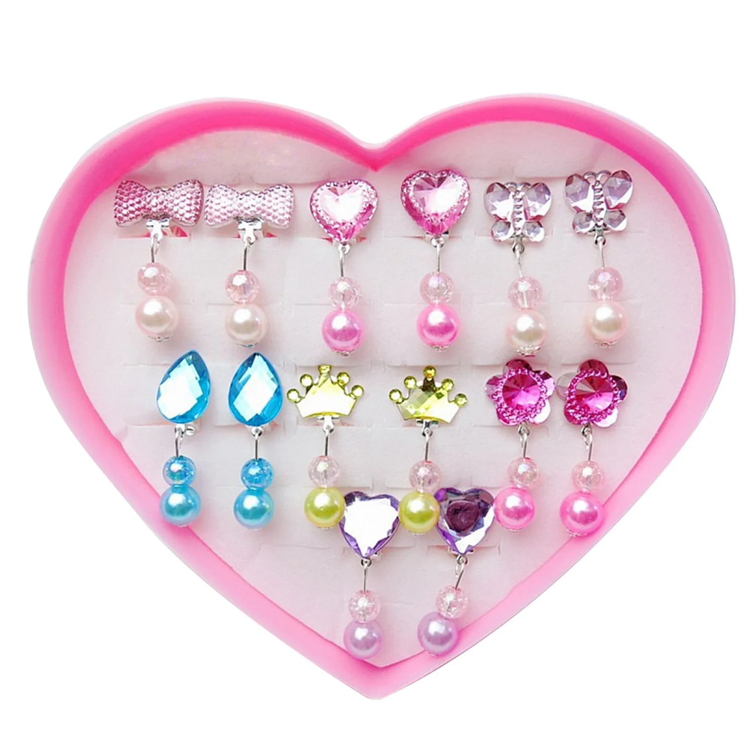 Детские игрушки для красоты милый набор из сережек и клипс с кристаллами Детское