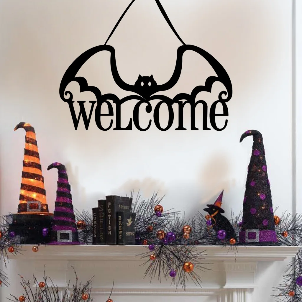 

Halloween Door Hanging Decorations Wall Trick Or Treat Party Witch Spider Horror Old Castle Happy Halloween Party Decor 2021