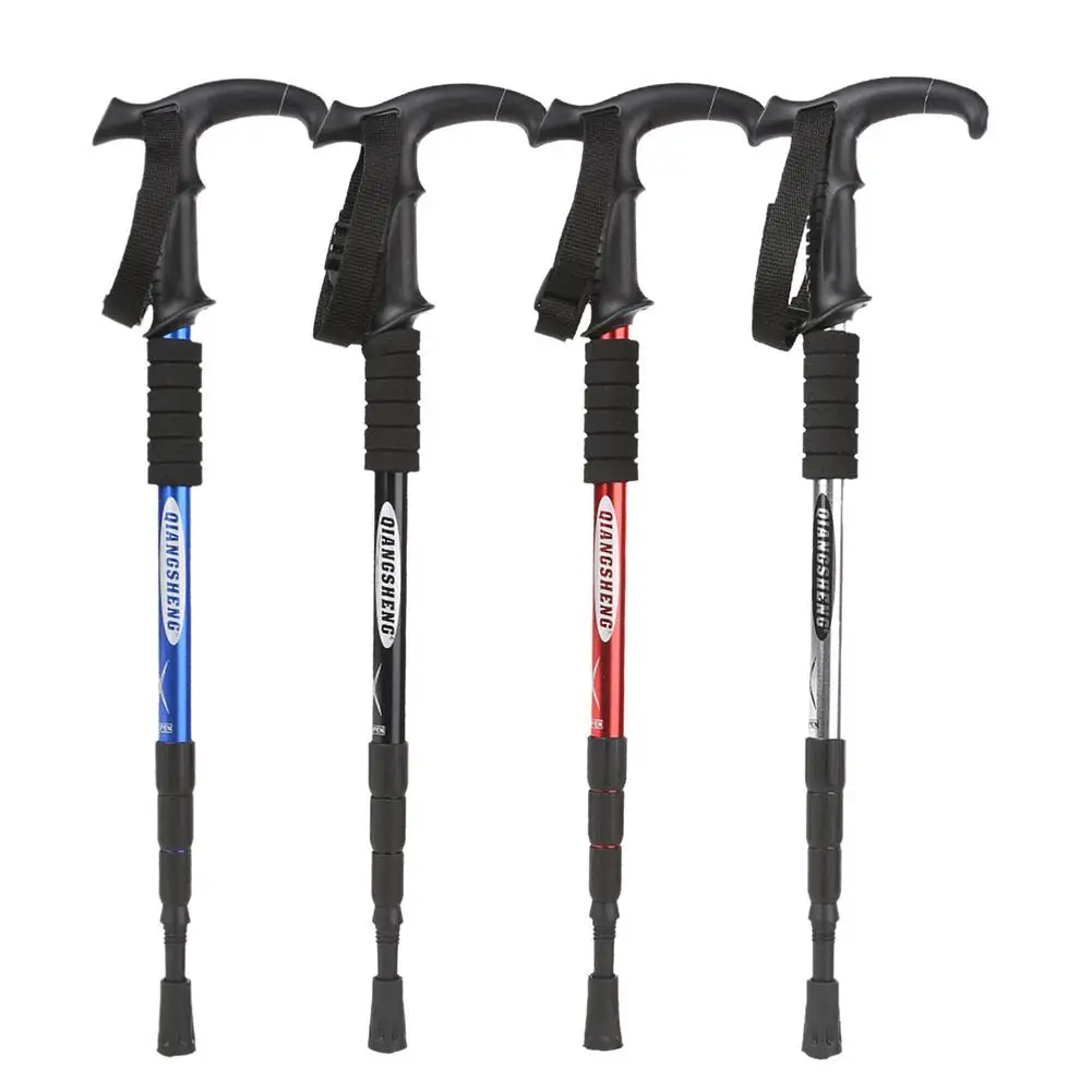 

2PCS Trekking Poles T-Shaped Handle Telescopic Trekking Poles Anti Shock Hiking Poles Ultralight Walking Sticks 53-110cm