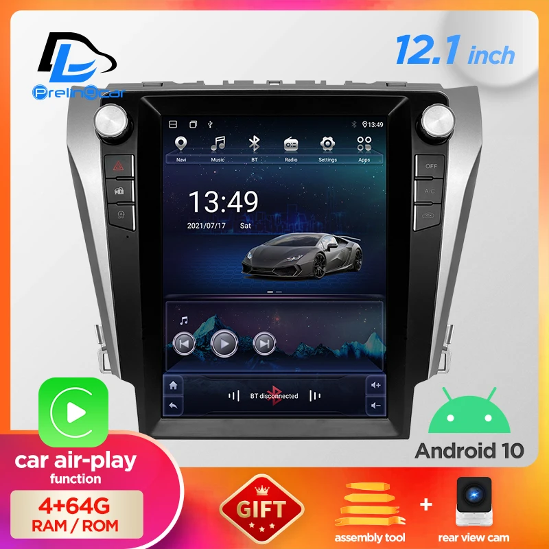 12 1 дюймовый автомобильный Android 10 радиоплеер для Toyota Camry 2012-2016 мультимедийный